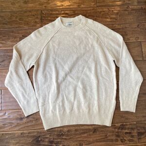 American Eagle Large Tall Oversized Cream Crewneck Raglan Sleeve Comfy Coastal